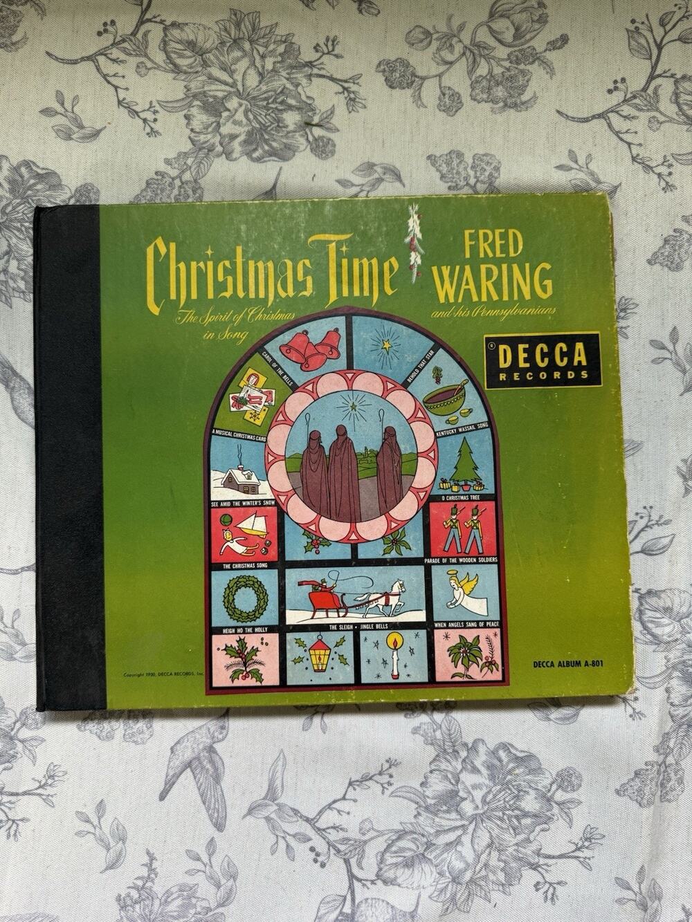 Vtg 50s FRED WARING CHRISTMAS TIME 45RPM 7" RECORD VG x4 BOX SET Vinyl Music